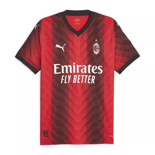 Camiseta AC Milan®- Vermelha & Preta