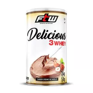 Delicious 3 Whey<BR>- Creme De Avelã<BR>- 450g<BR>- Fitoway