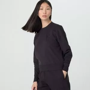 Blusão Cropped Heritage Essential<BR>- Preto