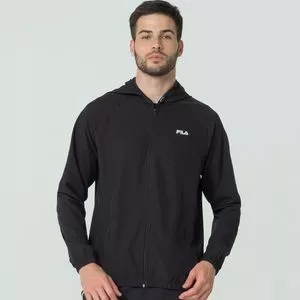 Jaqueta Corta Vento Fila®<BR>- Preta & Branca