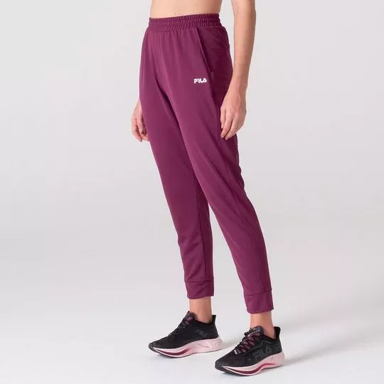 Calça Jogger Com Bolsos- Bordô