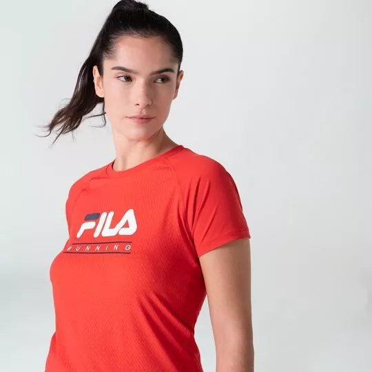 Camiseta Fila®- Vermelha & Branca