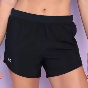 Short Com Logo<BR>- Preto & Branco<BR>- Under Armour