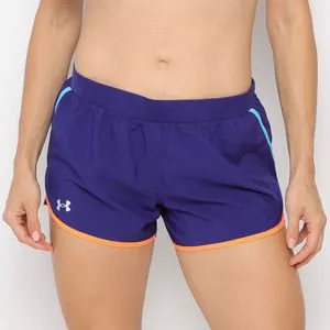 Short Com Recortes<BR>- Azul Escuro