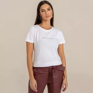 Camiseta Com Inscrições<BR>- Branca