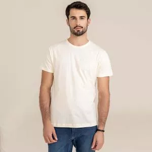 Camiseta Básica<BR>- Off White<BR>- Javali Couros