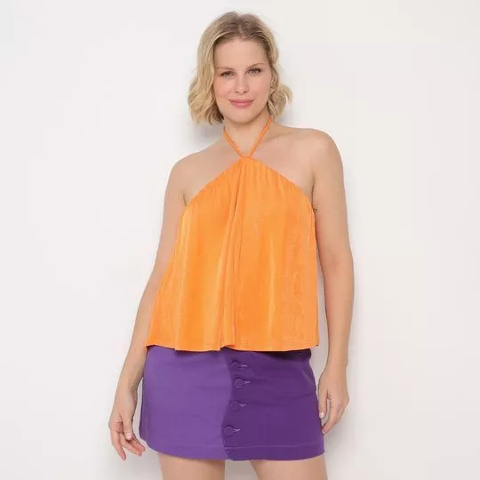 Blusa Acetinada- Laranja- Iódice