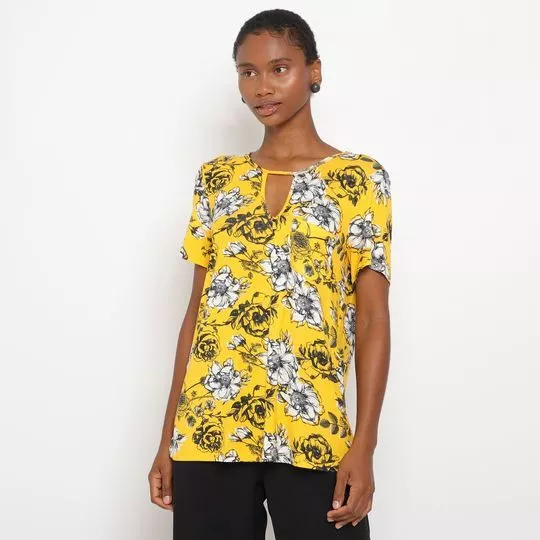 Blusa Floral- Amarela & Preta- My Favorite Things