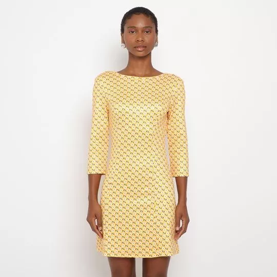 Vestido Curto Margaridas- Amarelo & Branco- My Favorite Things