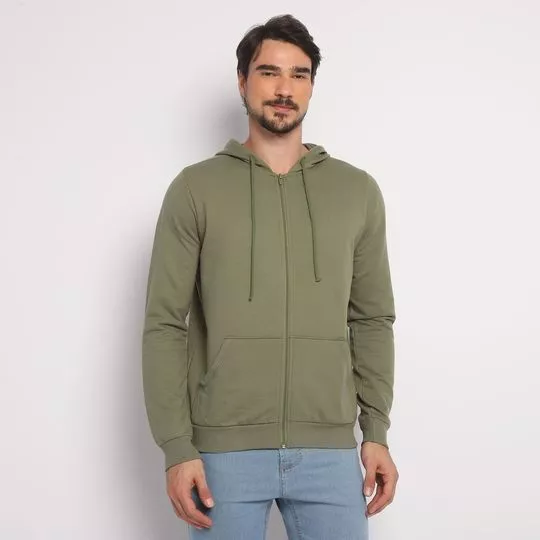 Jaqueta Com Bolsos- Verde Militar- Malwee