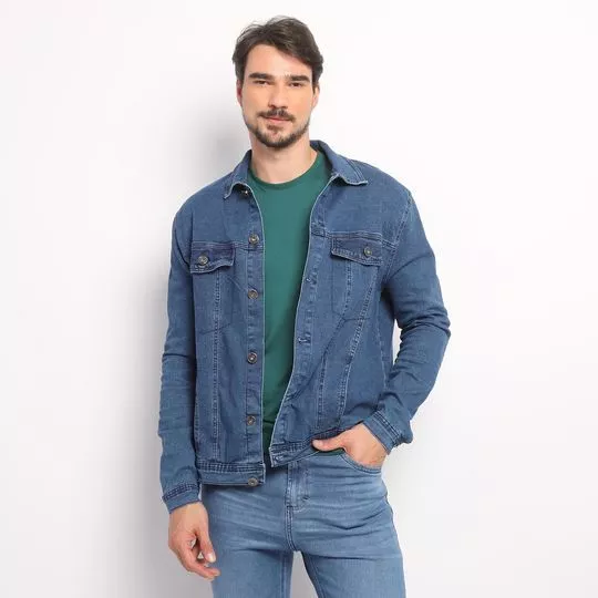 Jaqueta Jeans- Azul- Malwee