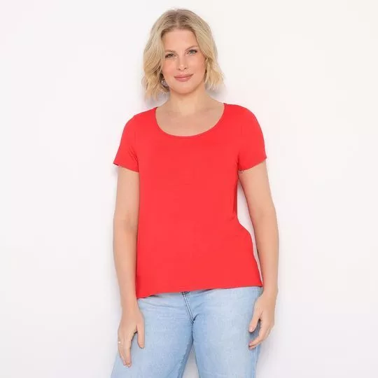 Blusa Básica Enfim® Com Tag- Laranja- Enfim