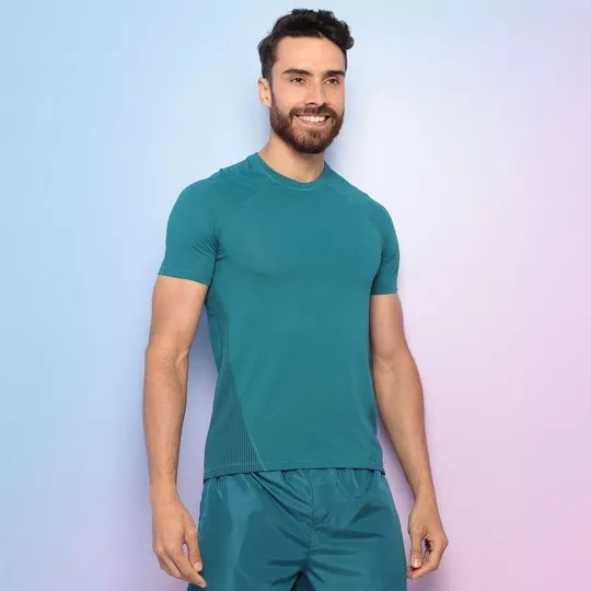 Camiseta Com Microfuros- Verde Escuro- Enfim