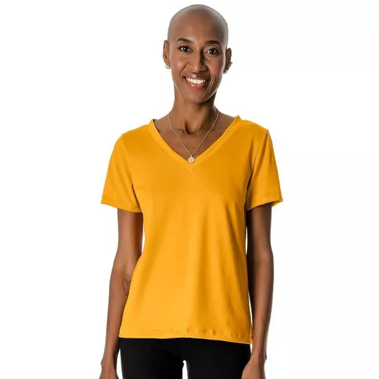 Camiseta Lisa- Amarelo Escuro- Rovitex