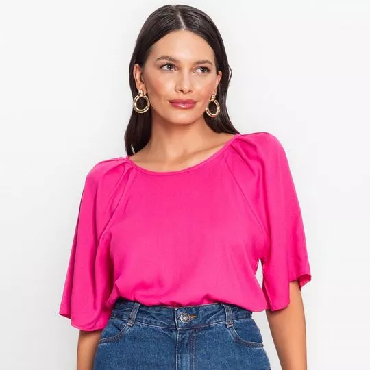 Blusa Com Pregas- Pink- Endless