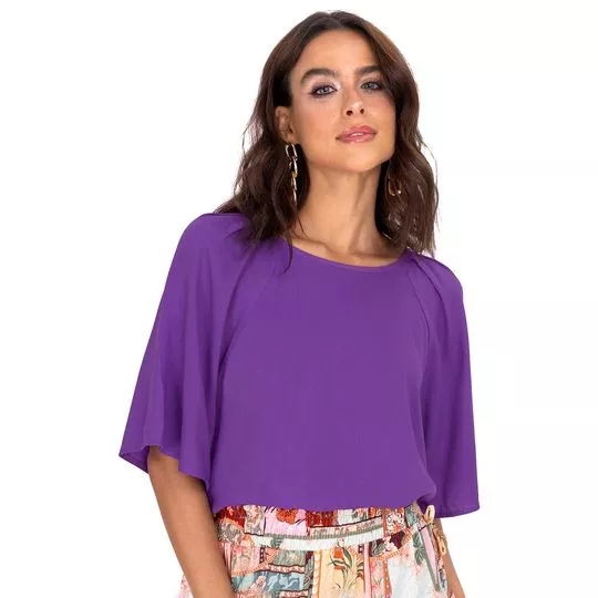 Blusa Com Pregas- Roxa- Endless