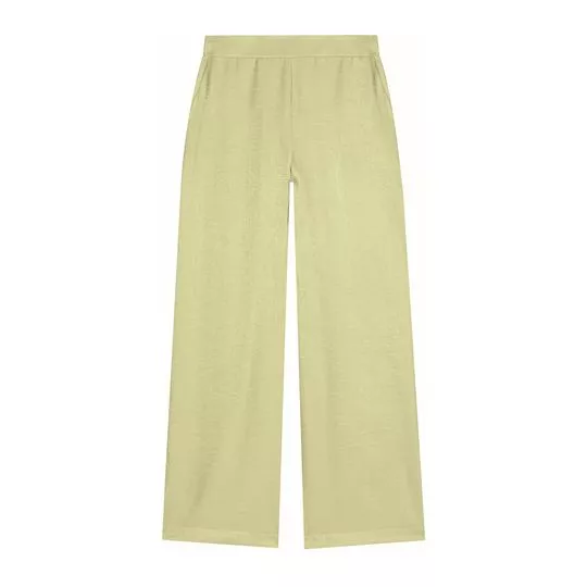 Calça Wide Leg Texturizada- Verde Claro