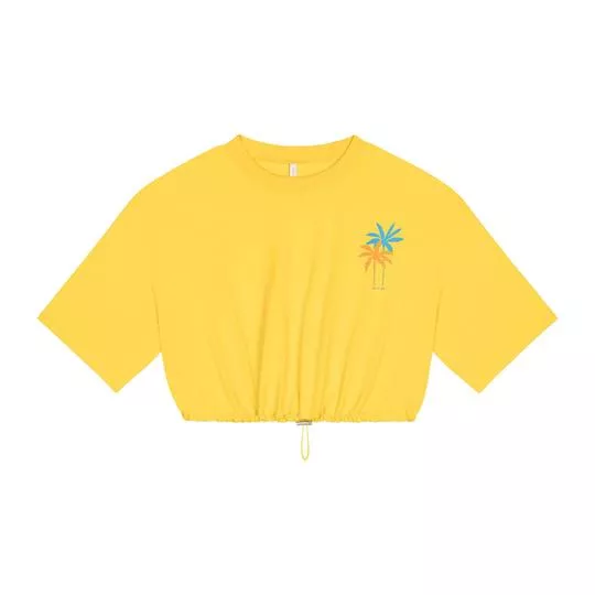 Cropped Coqueiros- Amarelo & Azul