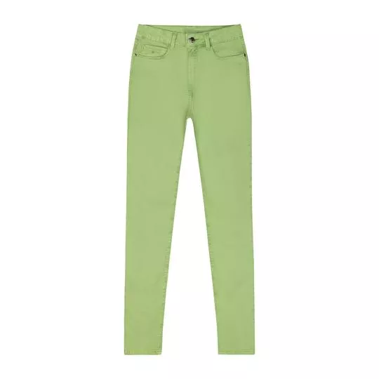 Calça Skinny Com Bolsos- Verde Claro