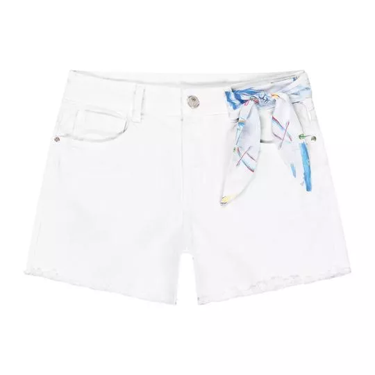 Short Com Bolsos- Branco