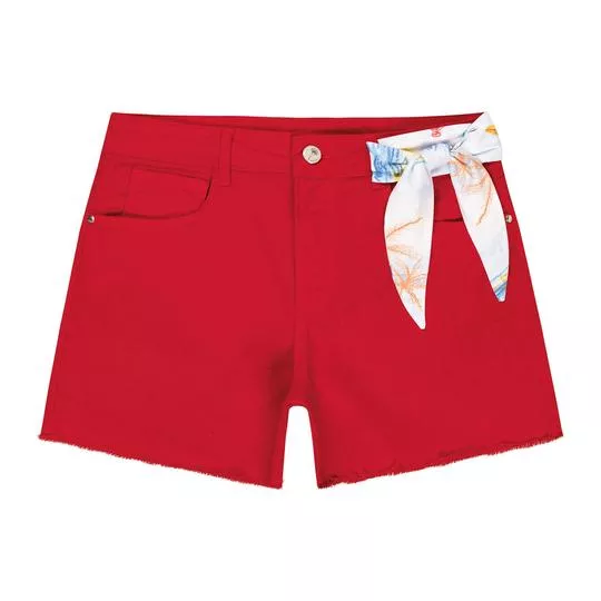 Short Com Bolsos- Vermelho