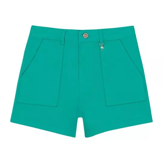 Short Com Bolsos- Verde Água