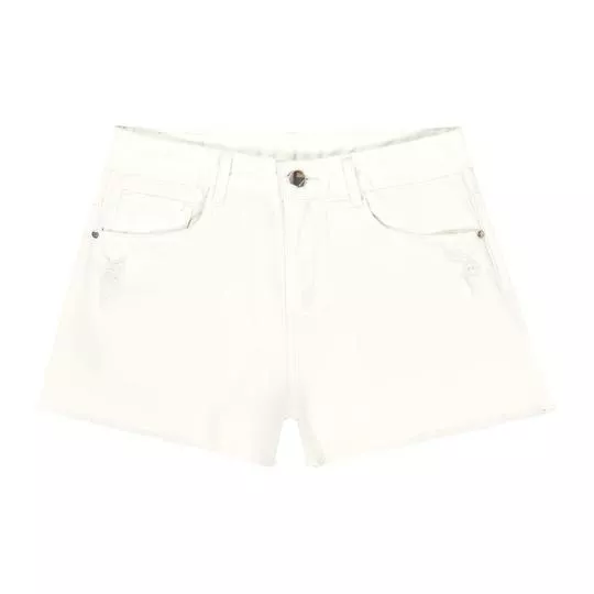 Short Com Puídos- Off White