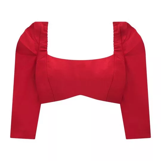 Cropped Com Recortes- Vermelho