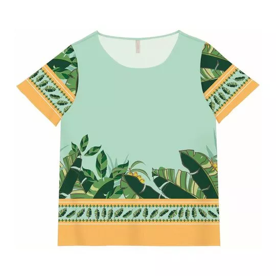 Blusa Folhagens- Verde Claro & Verde Escuro