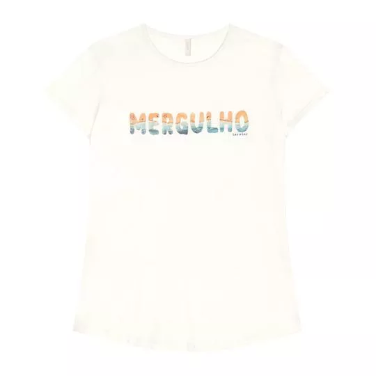 Camiseta Mergulho- Off White & Laranja Claro