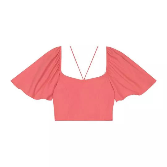 Blusa Com Amarração- Rosa