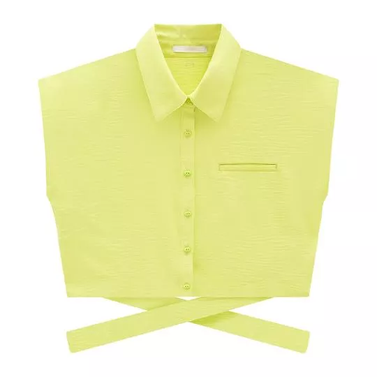 Camisa Cropped Com Tiras- Amarelo Claro