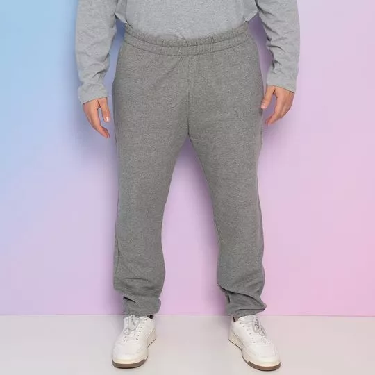 Calça Jogger Com Bolsos- Cinza- DIAMETRO-BASICOS