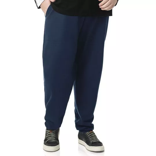 Calça Jogger Com Recortes- Azul Marinho- Diametro