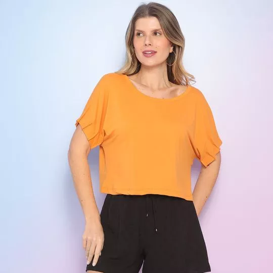 Blusa Com Recortes- Laranja- Endless