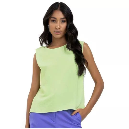 Blusa Com Recortes- Verde Claro- Endless