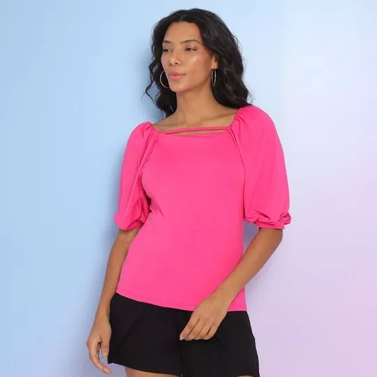 Blusa Com Franzidos- Pink- Endless