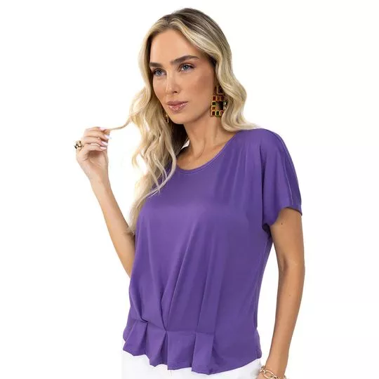 Blusa Com Pregas- Roxa- Endless