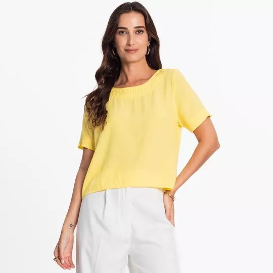 Blusa Recortes- Amarelo Claro- Endless