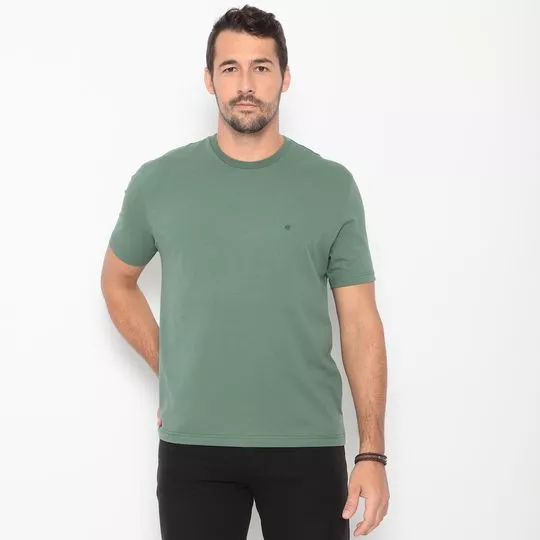 Camiseta Com Tag- Verde