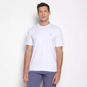 Camiseta Básica Com Bordado<BR>- Branca