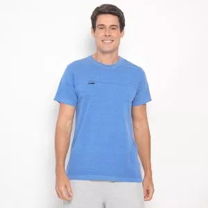 Camiseta Com Inscrições<BR>- Azul