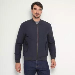 Jaqueta Bomber Slim<BR>- Azul Marinho