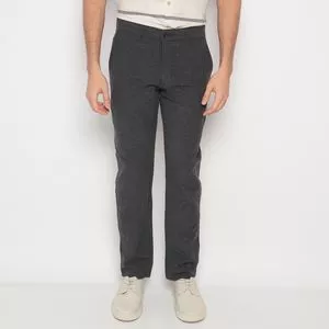 Calça Chino Reta Com Bolsos<BR>- Cinza Escuro<BR>- AD Fashion