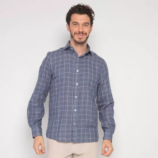 Camisa Xadrez- Azul & Preta- AD Fashion