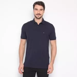 Polo Americana Com Bordado<BR>- Azul Marinho