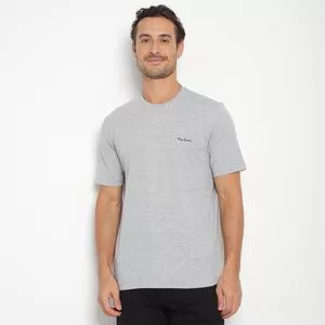 Camiseta Careca Meia Malha Básica Sem Bolso<BR>- Cinza Claro