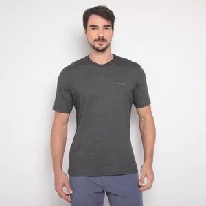 Camiseta Careca Meia Malha Básica Sem Bolso<BR>- Cinza Escuro