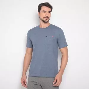 Camiseta Careca Em Mescla<BR>- Cinza