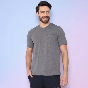 Camiseta Careca Com Bolso<BR>- Preta